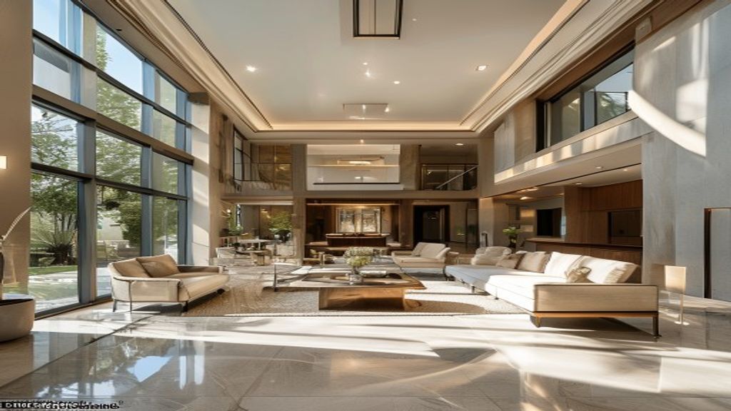 Luxury mansion interior upgraded by elite architecture firm, showcasing refined design and sophisticated craftsmanship.