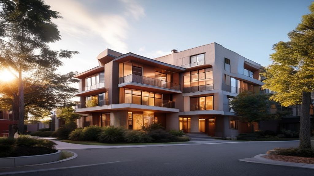 Modern, premium student housing development for international scholars, showcasing sophisticated design and amenities.