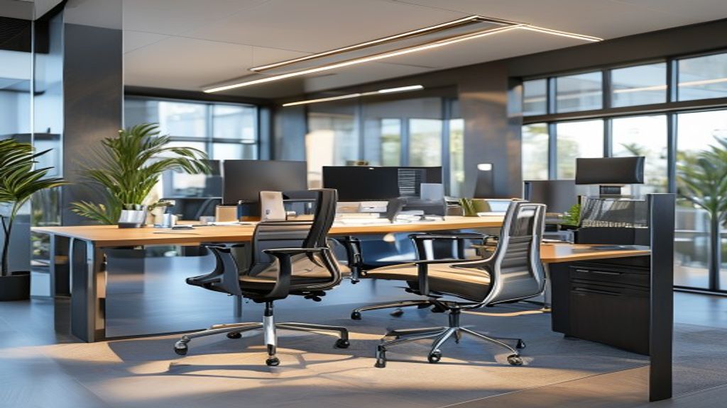 Ergonomic office furniture and accessories designed for corporate headquarters to boost employee comfort and productivity