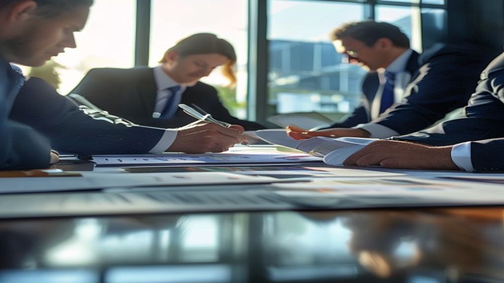 Business professionals securing long-term corporate leases with leading real estate firms
